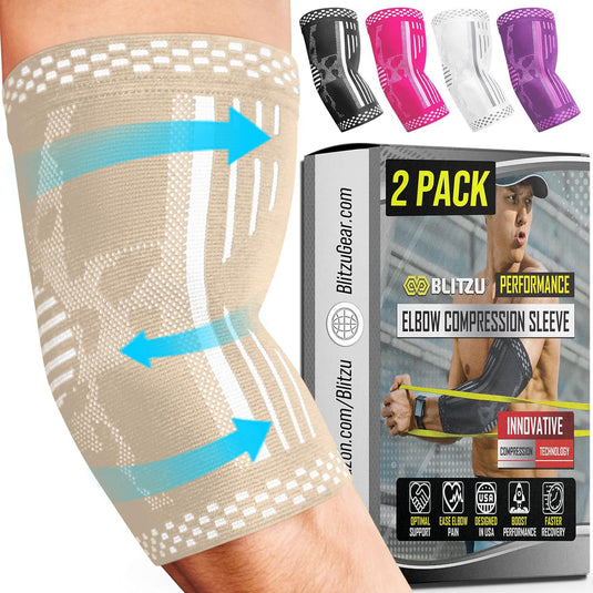 Elbow Compression Sleeve | Arm Support Brace w/ X-shape™ Stabilization Technique