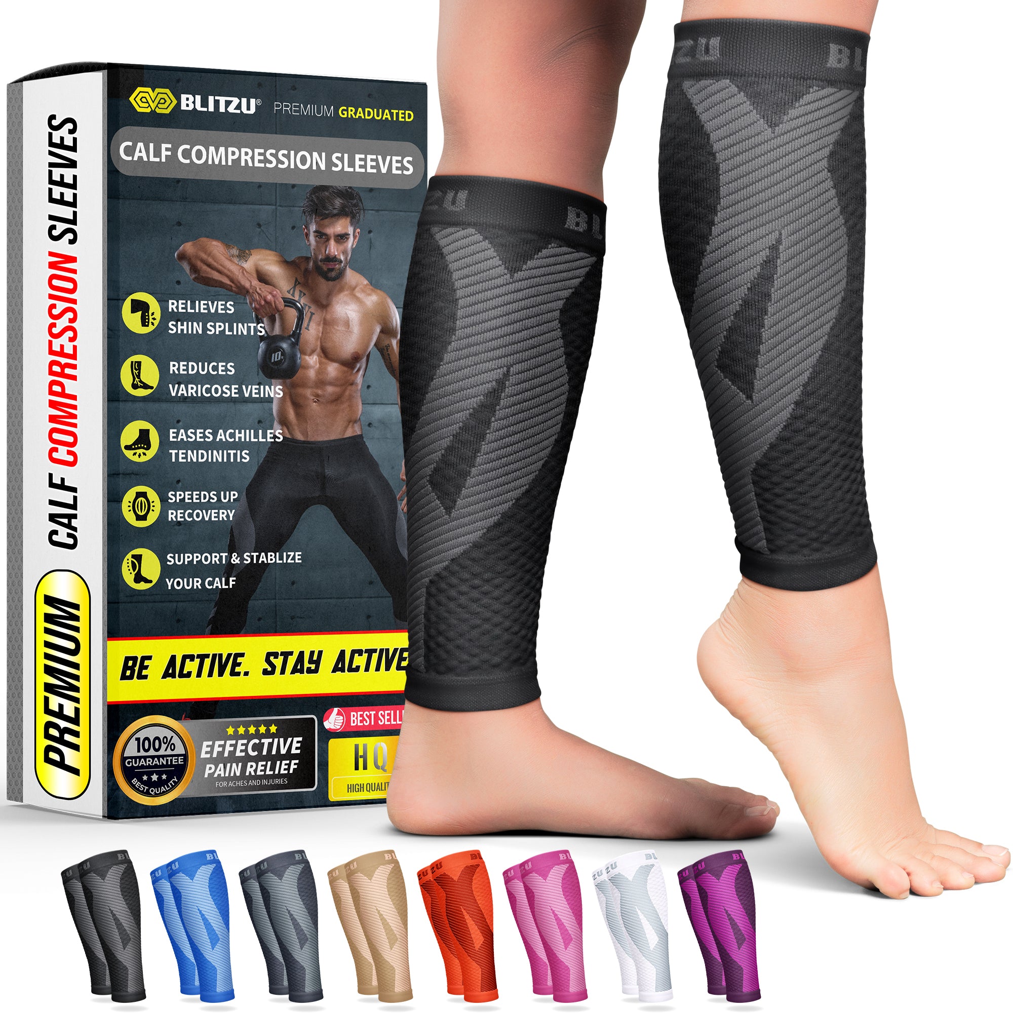 Compression Calf Shin Splints Relief with Kinesiology