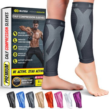 Load image into Gallery viewer, calf sleeves compression socks stockings for men leg women varicose veins treatment for legs shin splints pain relief support splint sleeves brace socks footless running sports coat band flag maximum calves run forever mmhg wide vein amnesia white sport and mens