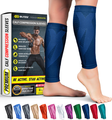 Load image into Gallery viewer, calf sleeves compression socks stockings for men leg women varicose veins treatment for legs shin splints pain relief support splint sleeves brace socks footless running sports coat band flag maximum calves run forever mmhg wide vein amnesia white sport and mens