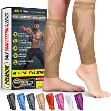 Load image into Gallery viewer, calf sleeves compression socks stockings for men leg women varicose veins treatment for legs shin splints pain relief support splint sleeves brace socks footless running sports coat band flag maximum calves run forever mmhg wide vein amnesia white sport and mens