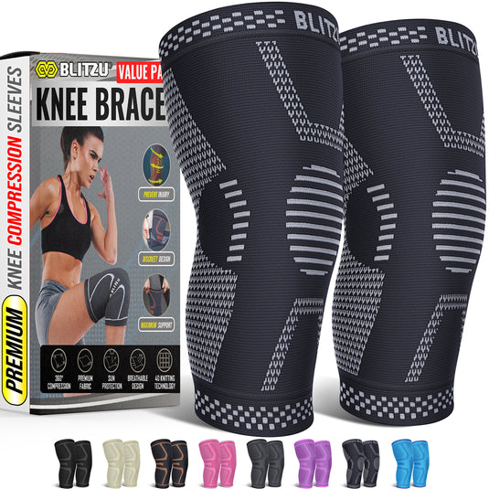 Knee Sleeves for Arthritis, Bursitis, Swelling & Knee Pain, Running or Working Out