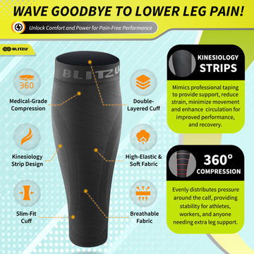 Load image into Gallery viewer, 3 Pairs Calf Sleeves | For Calf & Shin Pain Relief w/ Kinesiology Taping Technology