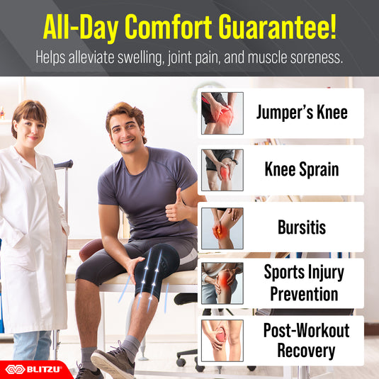 Knee Sleeves for Arthritis, Bursitis, Swelling & Knee Pain, Running or Working Out