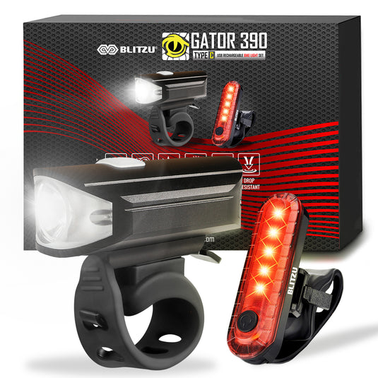 Ultra Bright Type-C USB-C Rechargeable Bike Light Set, Bicycle Front Headlight and Back Taillight, Bicycle Accessories for Night Riding, Easy to Install for Men Women Kids Road Mountain Cycling