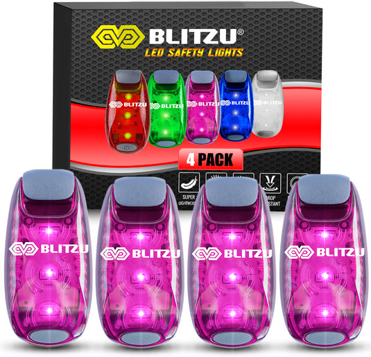 4 Pack LED Safety Lights Gear for Kids, Women & Men. Great for Bike Tail Light, Kayak, Dog Collar, Stroller, Walking, Boat, Runners, Night Running Blinking Warning Reflective Light Accessories