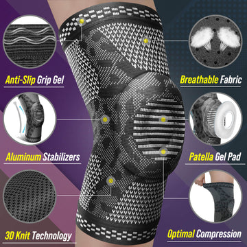 Load image into Gallery viewer, knee brace for knee injury knee pain relief compression sleeve women men braces for weightlifting running rodilleras para gym sleeves orthopedic workout pack support working out pain slave cap braces protection hiking protector runners sleves