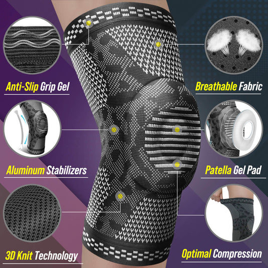 knee brace for knee injury knee pain relief compression sleeve women men braces for weightlifting running rodilleras para gym sleeves orthopedic workout pack support working out pain slave cap braces protection hiking protector runners sleves