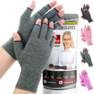 Load image into Gallery viewer, Fingerless Compression Arthritis Gloves | Support for Carpal Tunnel Syndrome, Gaming Wrist, Finger, Hand and Thumb Pain