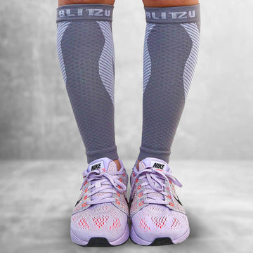 Load image into Gallery viewer, calf sleeves compression socks stockings for men leg women varicose veins treatment for legs shin splints pain relief support splint sleeves brace socks footless running sports coat band flag maximum calves run forever mmhg wide vein amnesia white sport and mens