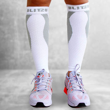 Load image into Gallery viewer, calf sleeves compression socks stockings for men leg women varicose veins treatment for legs shin splints pain relief support splint sleeves brace socks footless running sports coat band flag maximum calves run forever mmhg wide vein amnesia white sport and mens