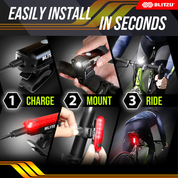 Load image into Gallery viewer, Gator™ 320 Bike Light Set With Headlight, Taillight & Bicycle Bell