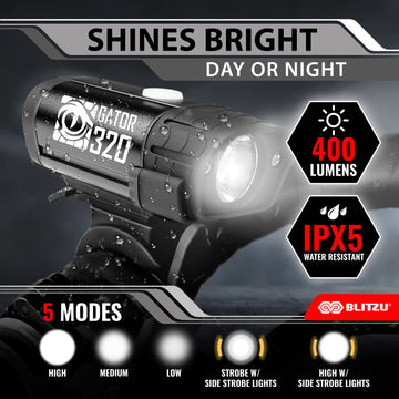 Load image into Gallery viewer, Gator™ 320 Bike Light Set With Headlight, Taillight & Bicycle Bell