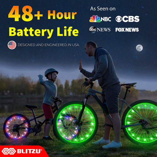 2-Tire Pack 7 Colors in 1 LED Bike Wheel Lights