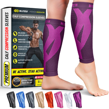 Load image into Gallery viewer, calf sleeves compression socks stockings for men leg women varicose veins treatment for legs shin splints pain relief support splint sleeves brace socks footless running sports coat band flag maximum calves run forever mmhg wide vein amnesia white sport and mens
