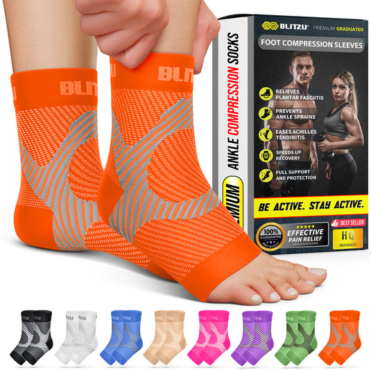 Ankle Sleeves | 15-18 mmHg Neuropathy Compression Socks | Plantar Fasciitis Socks