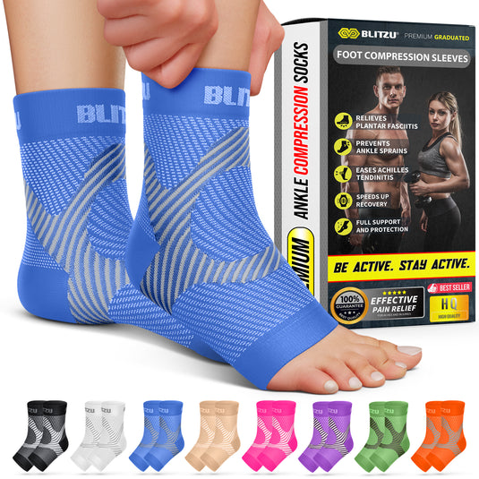 Ankle Sleeves | 15-18 mmHg Neuropathy Compression Socks | Plantar Fasciitis Socks