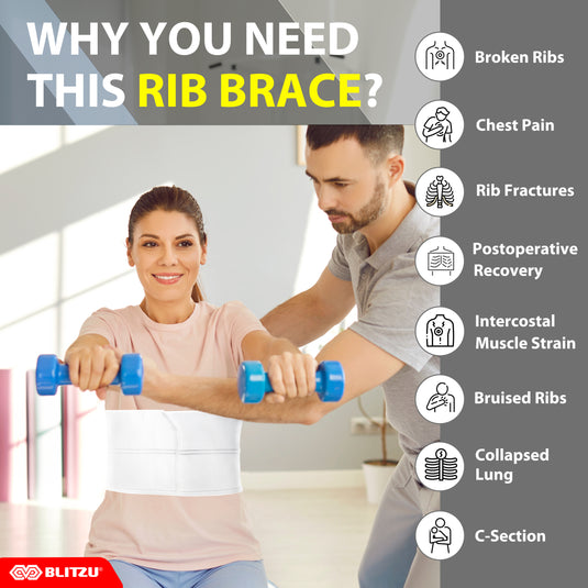 Broken Rib Brace, Rib Injury Chest Wrap Belt