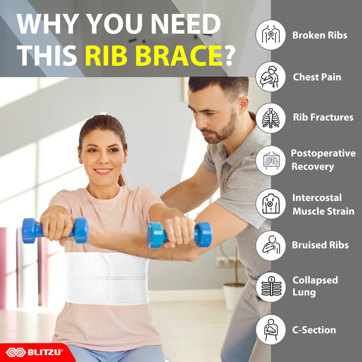 Broken Ribs Splint Broken Rib Brace, Rib Injury Chest Wrap Belt – BLITZU