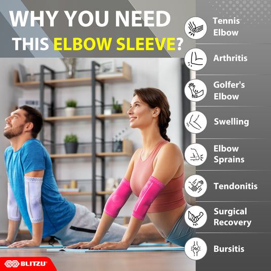 Elbow Compression Sleeve | Arm Support Brace w/ X-shape™ Stabilization Technique