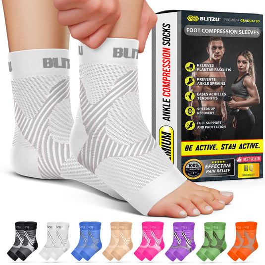 Ankle Sleeves | 15-18 mmHg Neuropathy Compression Socks | Plantar Fasciitis Socks