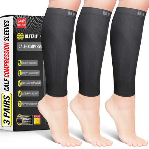 3 Pairs Calf Sleeves | For Calf & Shin Pain Relief w/ Kinesiology Taping Technology