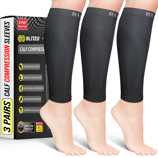 3 Pairs Calf Sleeves | For Calf & Shin Pain Relief w/ Kinesiology Taping Technology