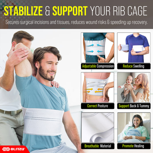 Broken Rib Brace, Rib Injury Chest Wrap Belt