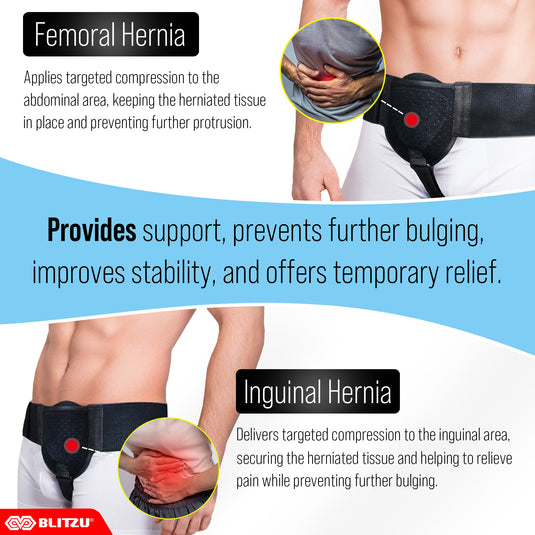Inguinal Hernia Belt Groin Support Truss for Bilateral Scrotal & Femoral Hernias for Men or Women