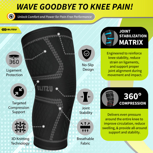 Knee Sleeves for Arthritis, Bursitis, Swelling & Knee Pain, Running or Working Out