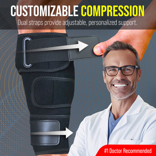 BLITZU Calf Brace for Torn Calf Muscle Women & Men – Adjustable Neoprene Compression Sleeve for Shin Splints, Lower Leg Pain Relief, Calf Injury, Muscle Strain & Varicose Veins - Support Wrap