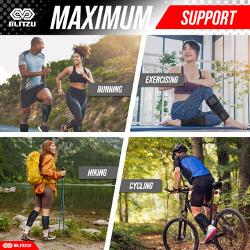 Load image into Gallery viewer, BLITZU Calf Brace for Torn Calf Muscle Women &amp; Men – Adjustable Neoprene Compression Sleeve for Shin Splints, Lower Leg Pain Relief, Calf Injury, Muscle Strain &amp; Varicose Veins - Support Wrap
