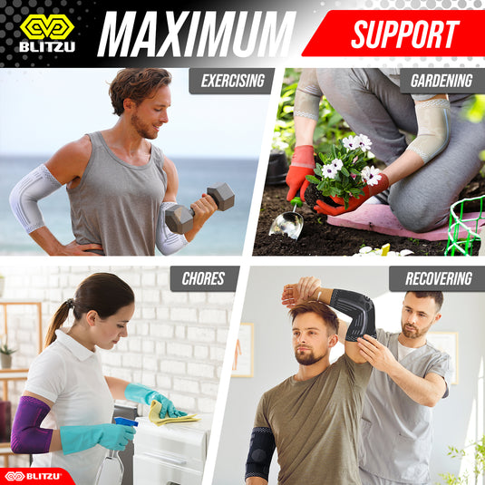 Elbow Compression Sleeve | Arm Support Brace w/ X-shape™ Stabilization Technique