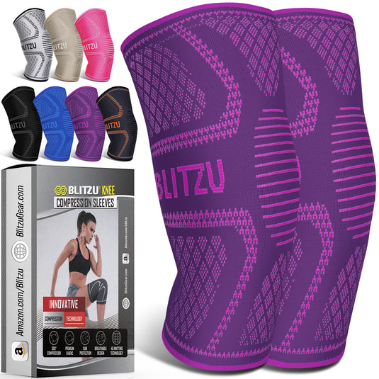 Knee Sleeves, Braces for Knee Pain, Running or Working Out BLITZU