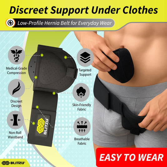 Inguinal Hernia Belt Groin Support Truss for Bilateral Scrotal & Femoral Hernias for Men or Women