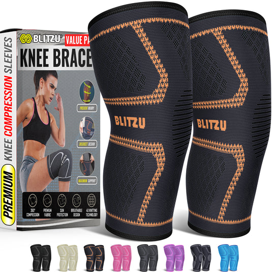 Knee Sleeves for Arthritis, Bursitis, Swelling & Knee Pain, Running or Working Out