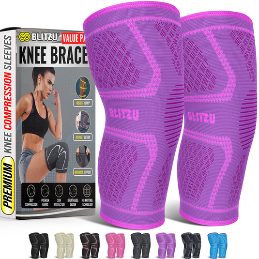 Knee Sleeves for Arthritis, Bursitis, Swelling & Knee Pain, Running or Working Out
