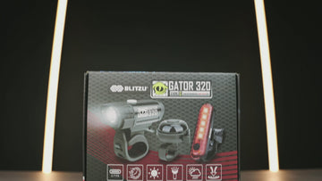 Load and play video in Gallery viewer, Gator™ 320 Bike Light Set With Headlight, Taillight &amp; Bicycle Bell
