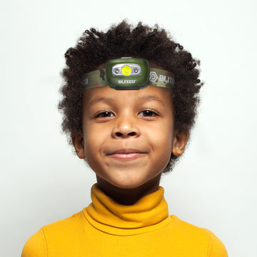 Load image into Gallery viewer, Led Headlamp Flashlight Camping Accessories for Kids. Bright Cree Outdoor Headlight Headlamps. Head Lamp with Red Safety Light. for Running, Camping, Reading, Hiking at Night Time
