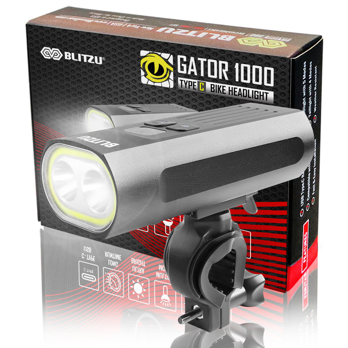 Gator 1000™ Powerful 1000 Lumen Bike Headlight With Powerbank Charging Technology