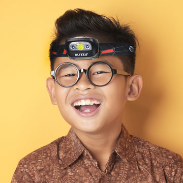 Load image into Gallery viewer, Led Headlamp Flashlight Camping Accessories for Kids. Bright Cree Outdoor Headlight Headlamps. Head Lamp with Red Safety Light. for Running, Camping, Reading, Hiking at Night Time
