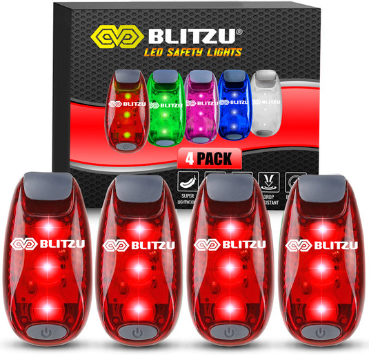 4 Pack LED Safety Lights Gear for Kids, Women & Men. Great for Bike Tail Light, Kayak, Dog Collar, Stroller, Walking, Boat, Runners, Night Running Blinking Warning Reflective Light Accessories