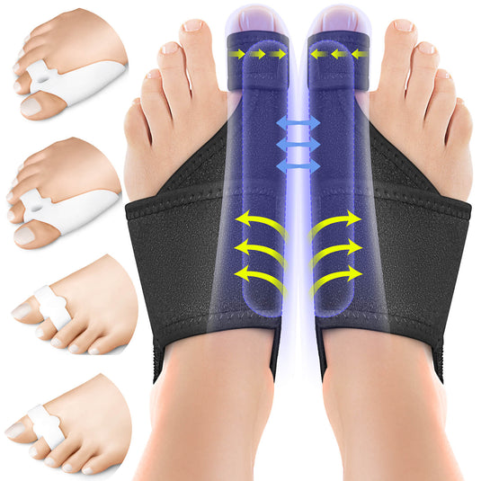 Bunion Corrector & Hammer Toe Corrector for Women & Men, Toe Straightener for Crooked Toes, Orthopedic Bunion Correction Splint, Hallux Valgus Brace, Toe Separators for Big Toe Pain Relief.