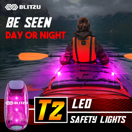 4 Pack LED Safety Lights Gear for Kids, Women & Men. Great for Bike Tail Light, Kayak, Dog Collar, Stroller, Walking, Boat, Runners, Night Running Blinking Warning Reflective Light Accessories