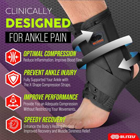 Lace-Up Ankle Brace | For Ankle Sprains & Strains, Instability, Pain Relief, Recovery & Prevention