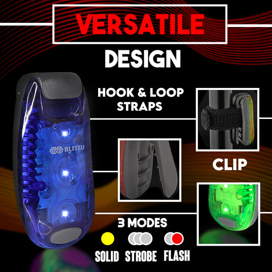 4 Pack LED Safety Lights Gear for Kids, Women & Men. Great for Bike Tail Light, Kayak, Dog Collar, Stroller, Walking, Boat, Runners, Night Running Blinking Warning Reflective Light Accessories