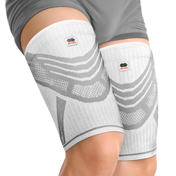 Load image into Gallery viewer, Compression Thigh Sleeve - Leg Support for Torn Hamstring, Quad Strains, and Pulled Muscle Treatment
