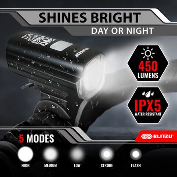 Load image into Gallery viewer, Gator™ 450 Front Bike Light With Cyborg 120t Taillight
